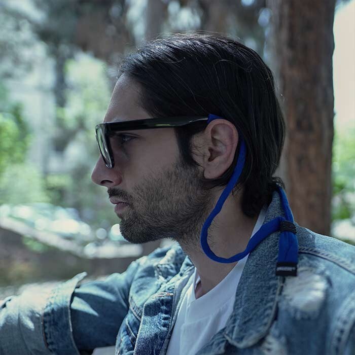 Sunglass retainer / Strap for Sunglasses | Simple Blue Cotton