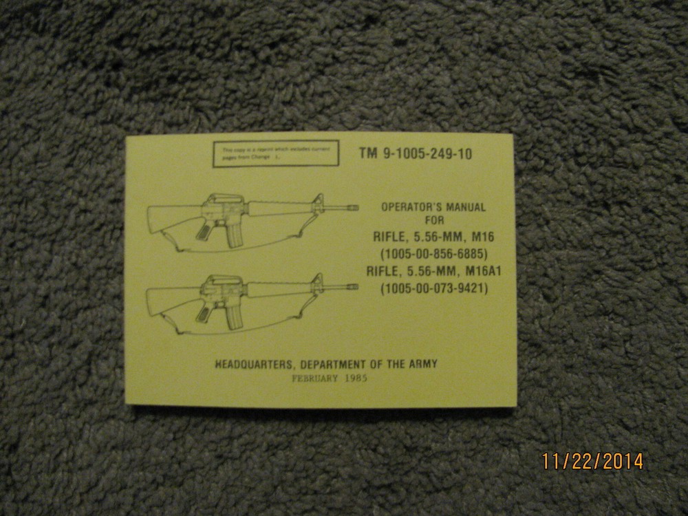 Military Book for Rifle, , -10 Operator's, New