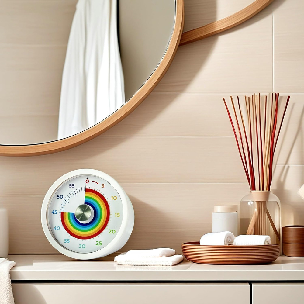 Visual Timer, Kitchen Timer Rainbow Disk 60 Minute Countdown Timer for Kids and
