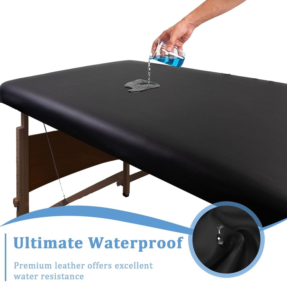 Leather Massage Table Cover Protector Wipeable Massage Table Cover Fitted Rep...