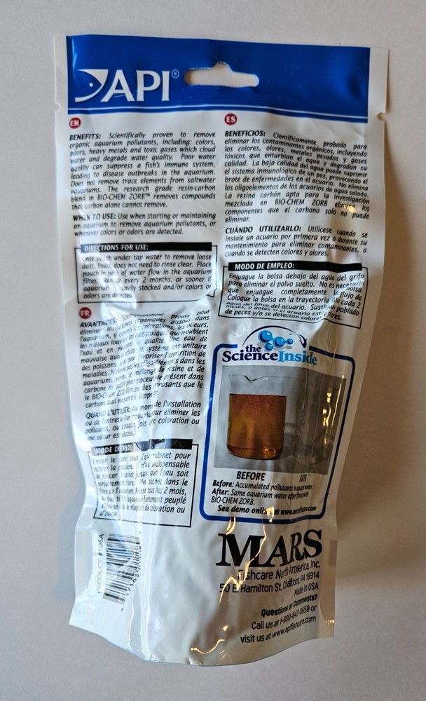 NEW API Bio Chem Zorb Media Pouch Size 6 Single Pack