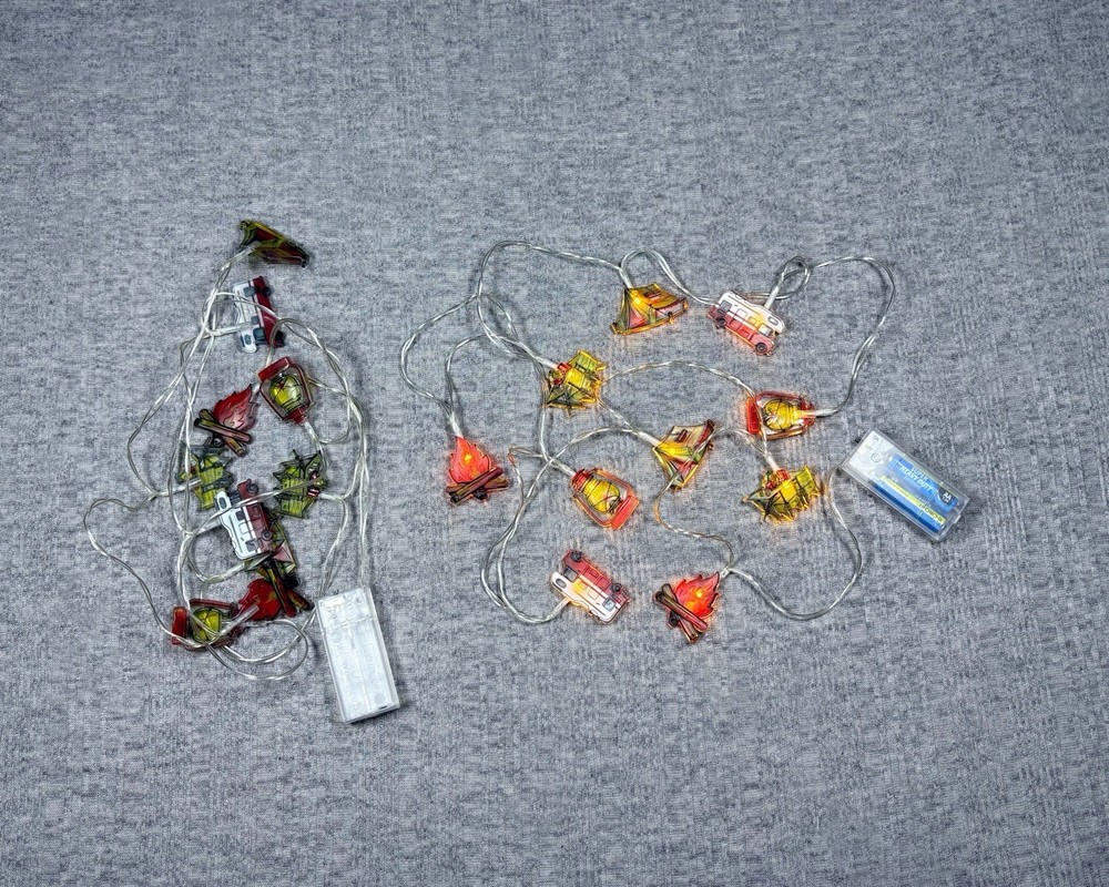 Camping String Lights X2 LED Lights Camper Tent Lantern Camp Fire 79” Battery