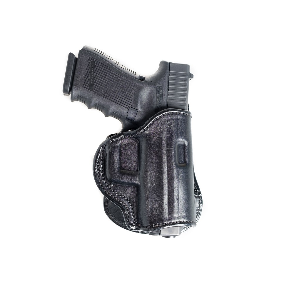 PADDLE LEATHER HOLSTER FOR RUGER P85. OWB PADDLE ADJUSTABLE CANT.