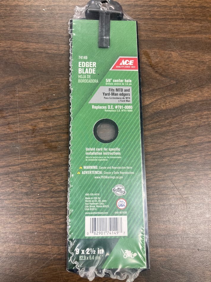 74149 Ace 9 in. L Edger Blade