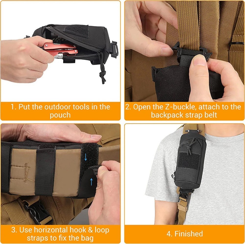 EDC Tool Bag Tactical Molle Military Phone Pouch Shoulder Strap Pack Compact Bag