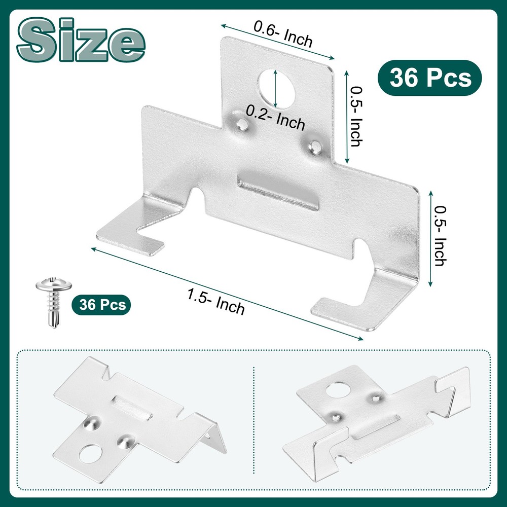 36Pcs Recessed Light Clips with Phillips Head Self Drilling Screws