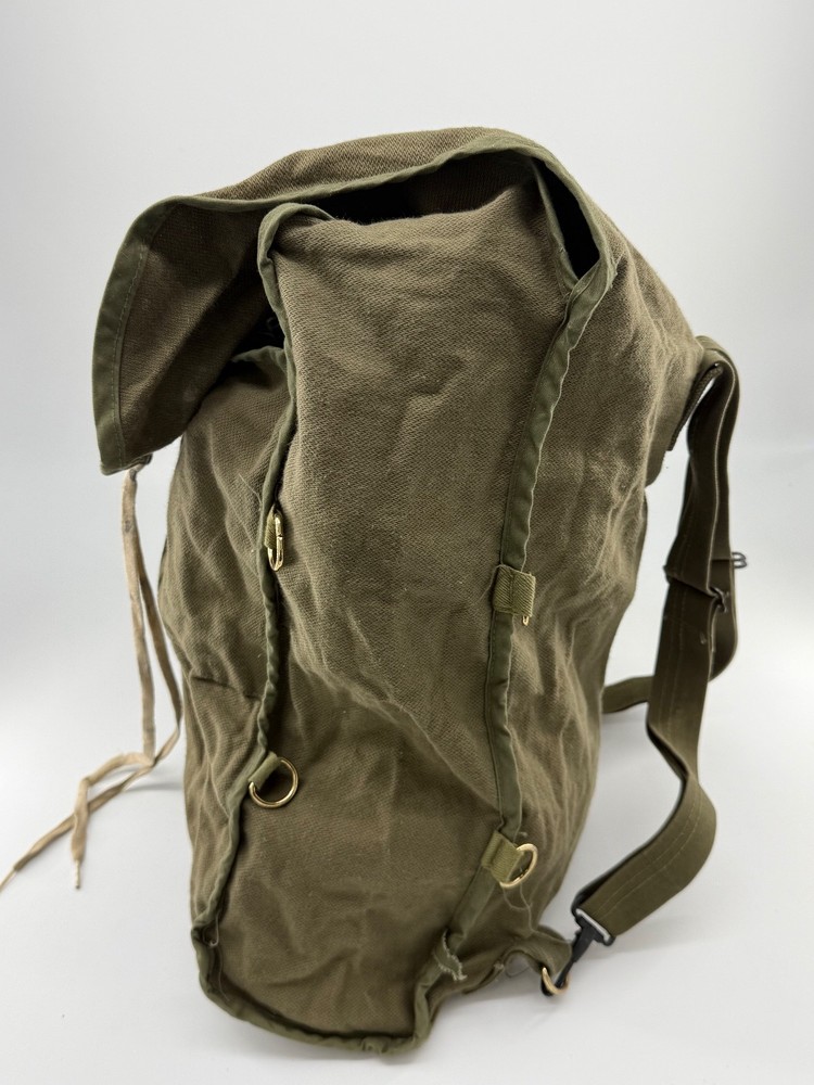 Vintage canvas army green backpack