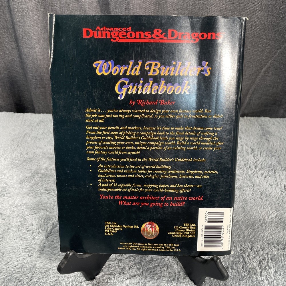 Vintage Advanced Dudgeons & Dragons World Builder's Guidebook #9532 Game Guide