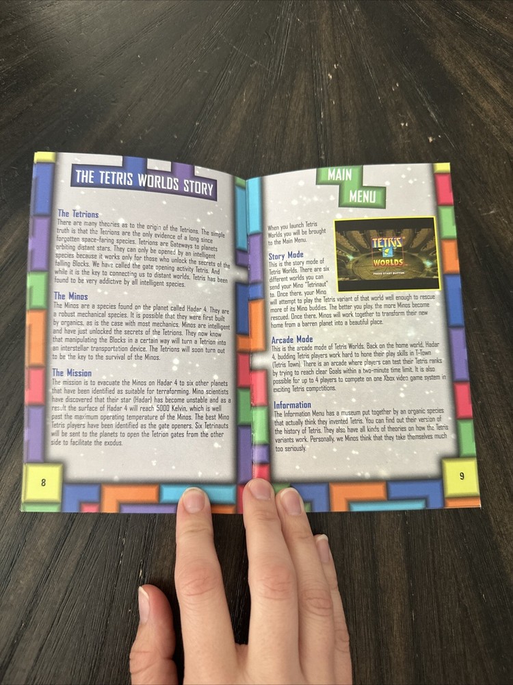 XBOX Manual Only Tetris Worlds