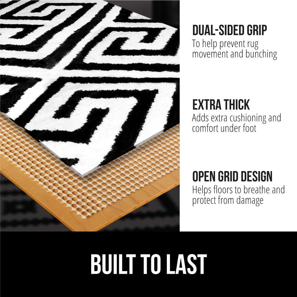 Gorilla Grip Extra Strong Rug Pad 3' x 2' (Rectangular), White