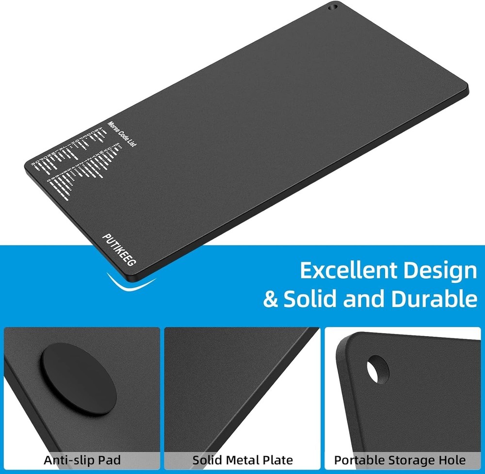 Classic Morse Code Learning Key - Rust-Resistant Steel Table for Enthusiasts