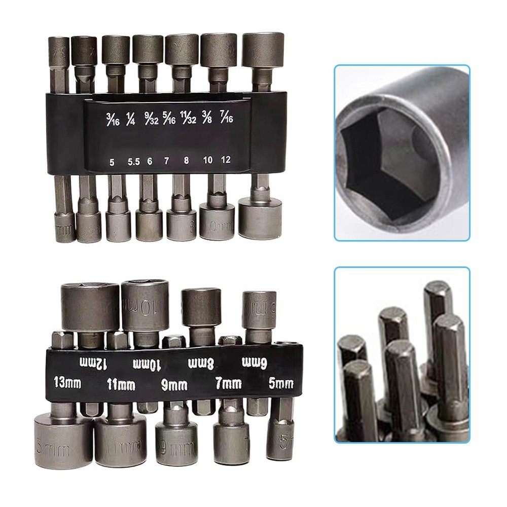 Hexagonal Handle Socket Bit Set Quick Change 9/14 Pieces Wide Range of Uses