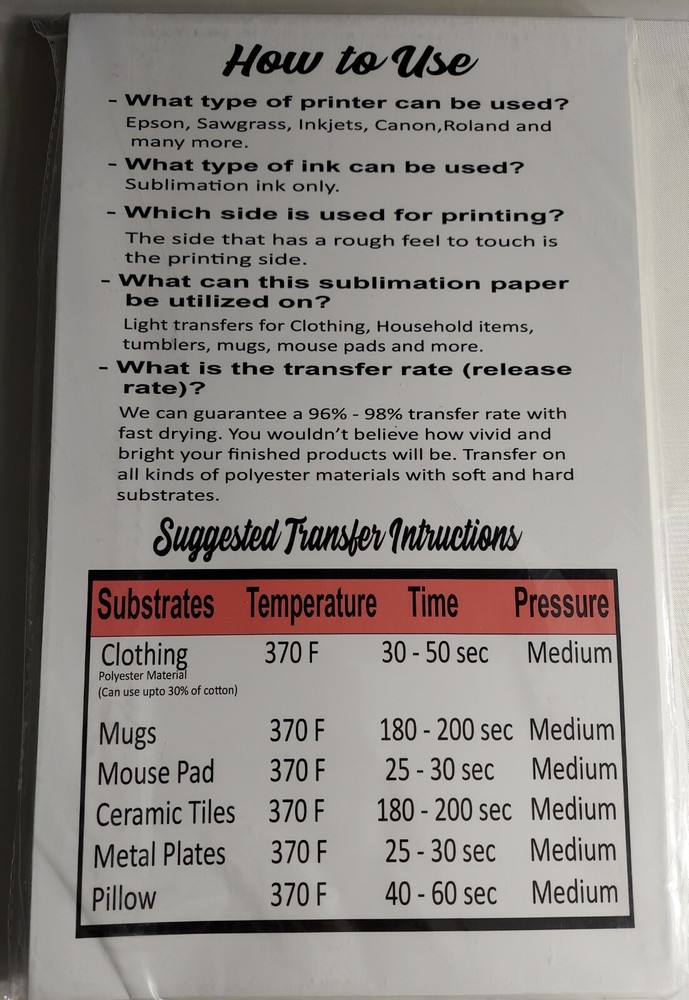sublimation paper 11x17