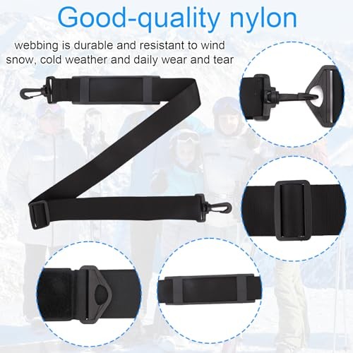 3pcs Snowboard Shoulder Strap Ties & Auxiliary Binding Straps Set, Adjustable