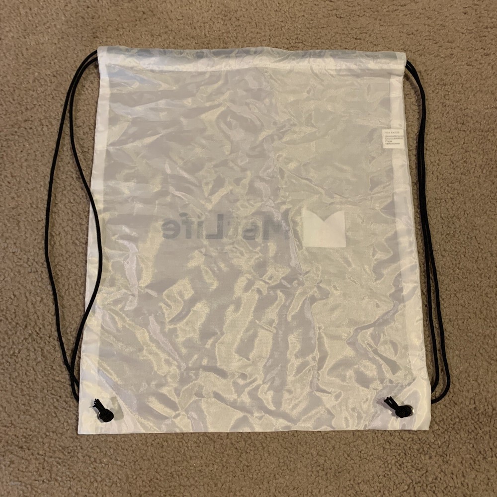 MetLife White Drawstring Backpack