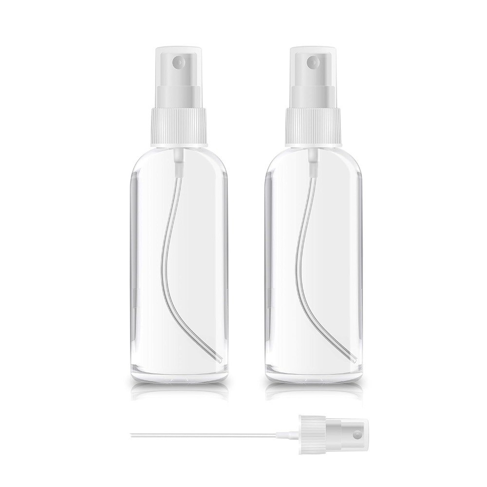 Empty 1oz Refillable Travel Spray Bottles 2 Pack Mini Atomizer for Cleaning