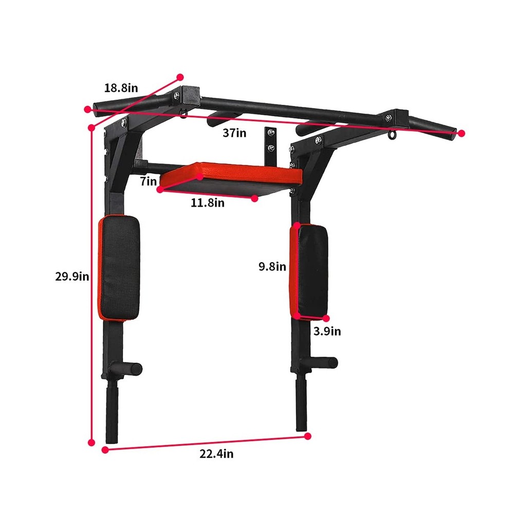 PLKO Wall Mount Pull Up Bar Wall Mounted Body Press Pull Up Bar Gym... Fast Ship