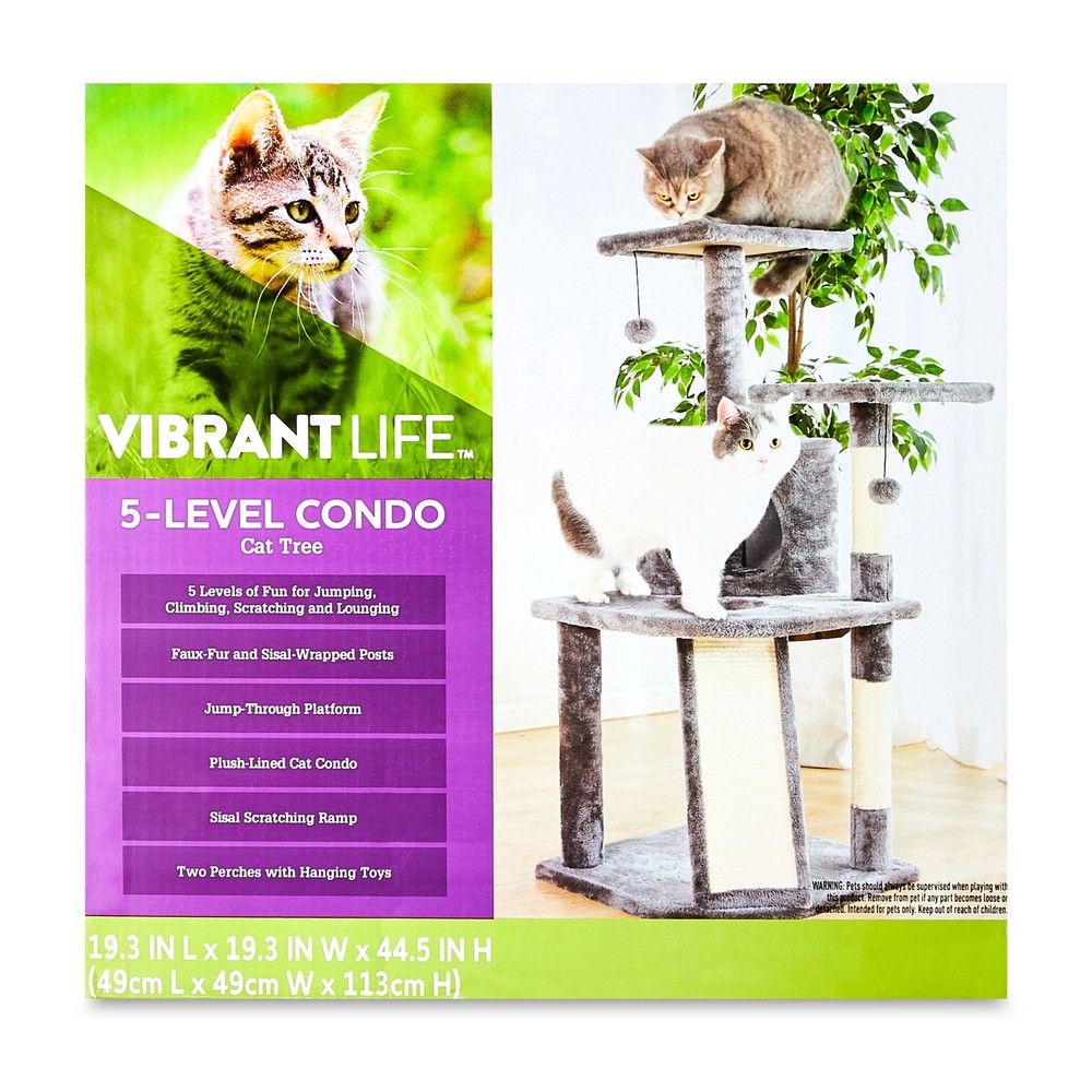 5-Level Multi-Functional Cat Tree Tower Activity Center Playing House Condo 45"