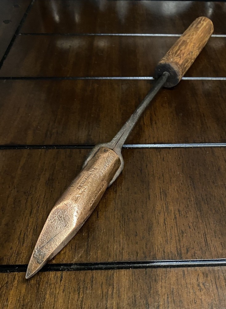 Antique Hand Forged Solid Copper Head 16” Soldering Iron - Wood Handle