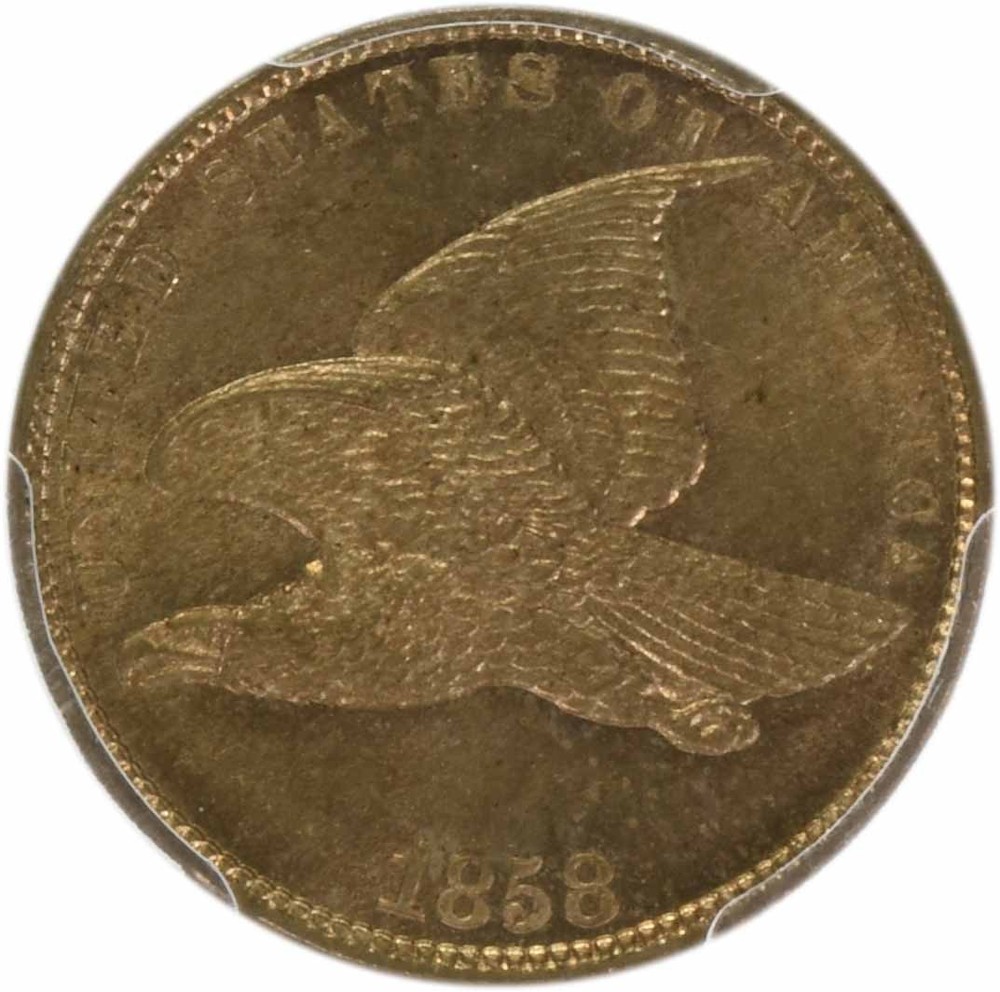 1858 Flying Eagle Cent Small Letters MS64 PCGS