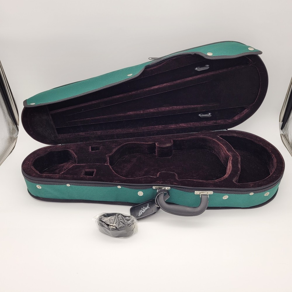 VIOLIN CASE Green - Half Moon - Deluxe LIGHTWEIGHT