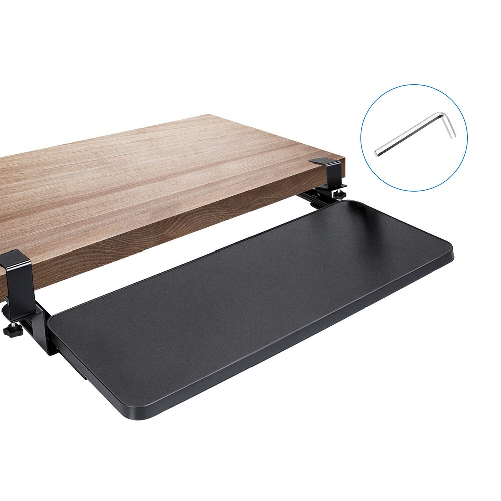 25*9" Adjustable Keyboard Tray Under Desk Pull Out Keyboard Mouse Tray w/C Clamp