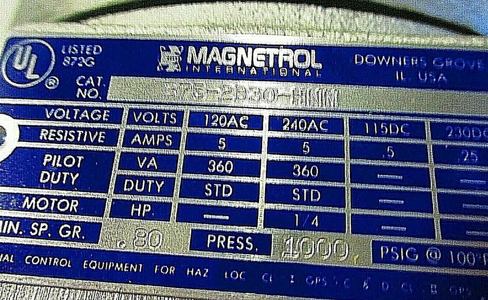 MAGNETROL B75-2B30-HNM Sealed Cage Liquid Level Switch B75
