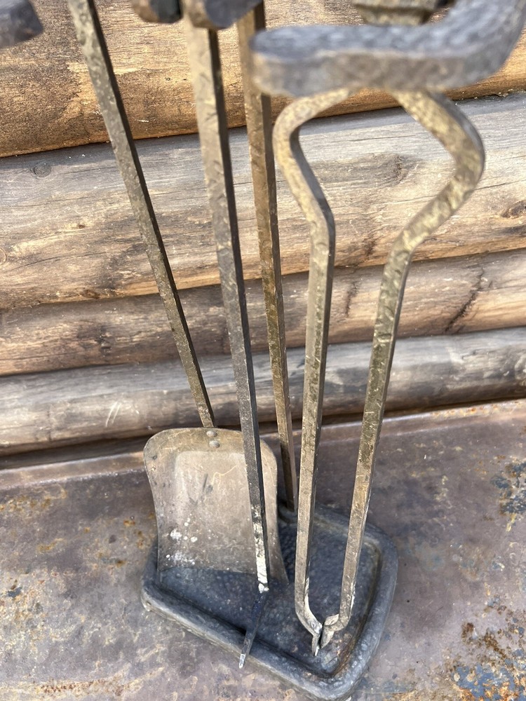 Antique Fireplace Tools Peerless Hammered Finish Early 1900’s