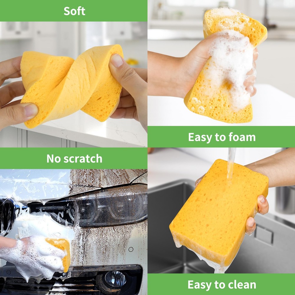 4 Pack Compostable Pop-Up Sponges - Expanding, Non-Scratch, Plant-Based Dish ...