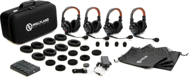 Hollyland Solidcom C1 Pro Wireless Intercom System - 4 Double-ear Headsets