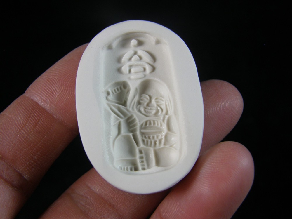 Buddha Sitting with Staff Polymer Clay Mold (MD1317)