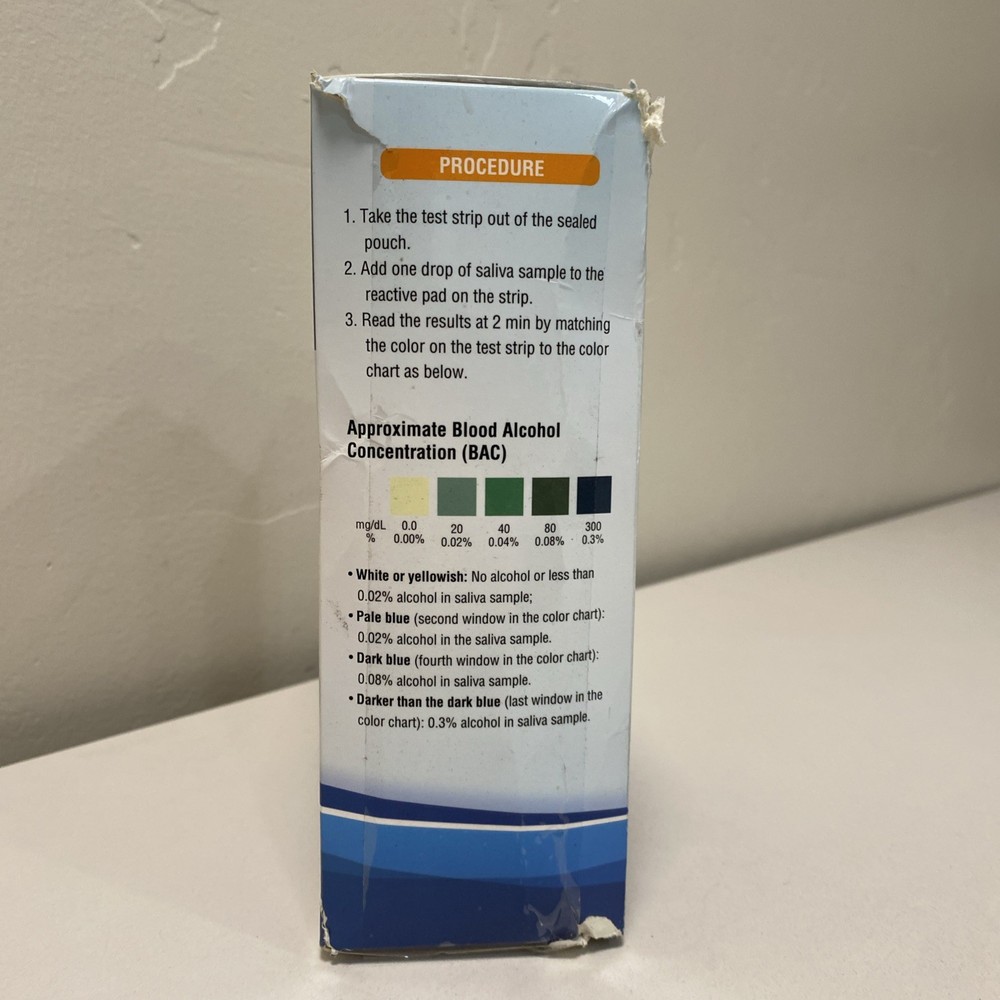 One Step Alcohol Saliva Test Strip 100-Pack