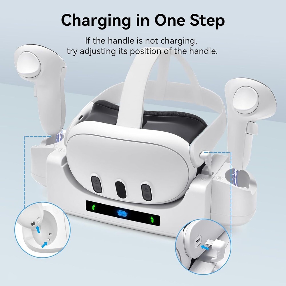 Faster Charging Stand for Meta Quest 3 VR Handle Controller Accs Storage Dock
