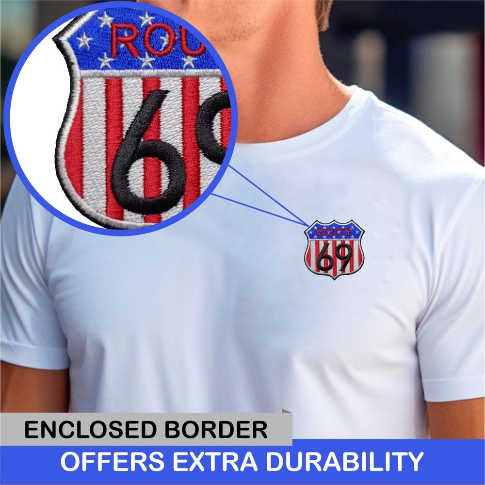 Route 69 Patch Rt.69 Patch Iron On Patch - Sew Patch - Embroidered Patch