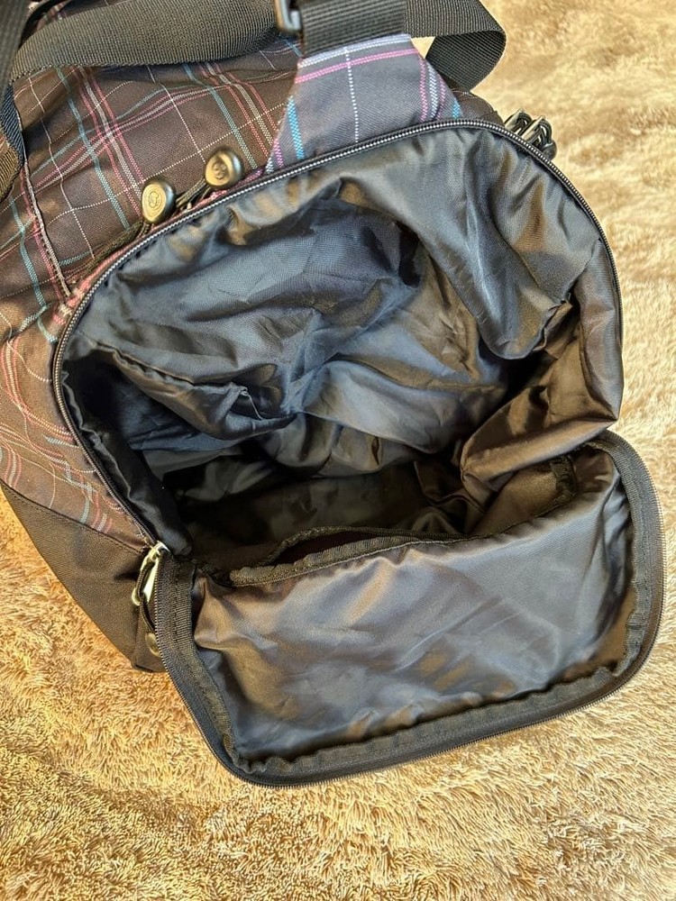 Coleman Duffle Bag, Black / Check Pattern