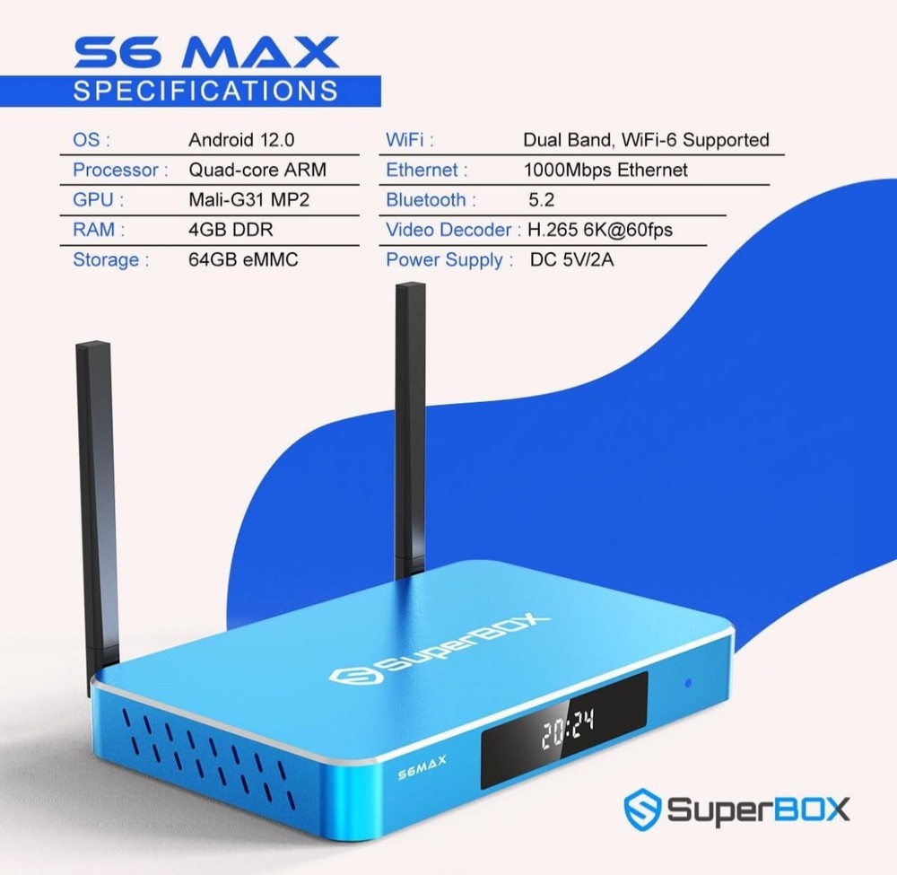 Superbox S6 Max Smart TV Box Android Streaming Media Player