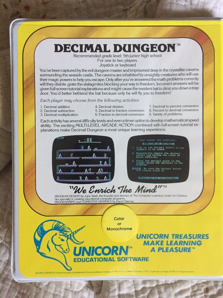 DECIMAL DUNGEON by Unicorn for Atari ST/Mega/TT NEW disk