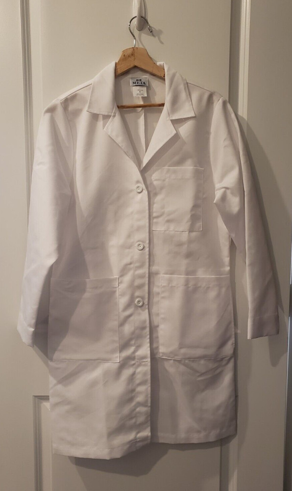 White Meta Lab Coat, Women's,  Size 8