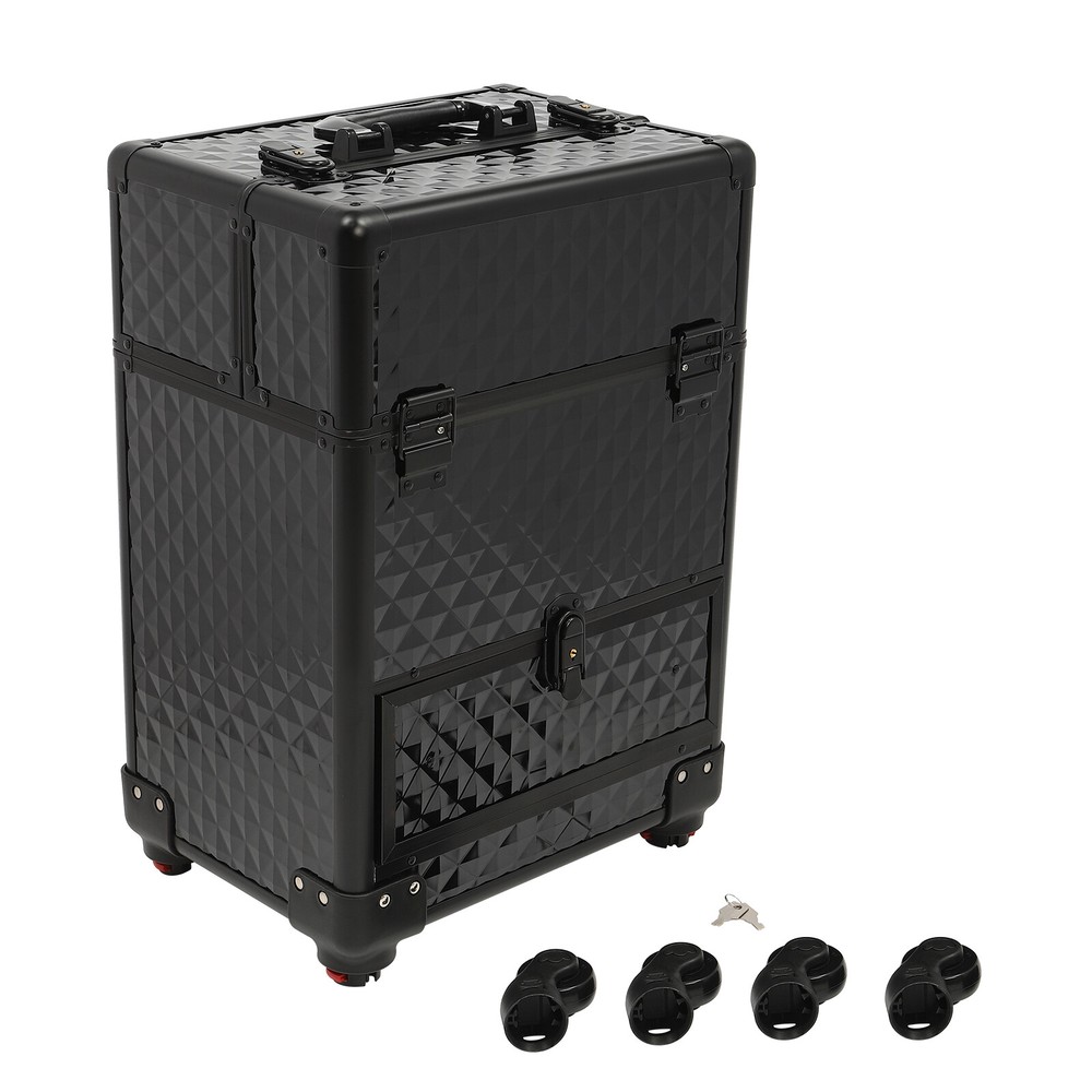 Makeup Trolley Rolling Makeup Train Case Durable Large Capacity Organizer W/lock