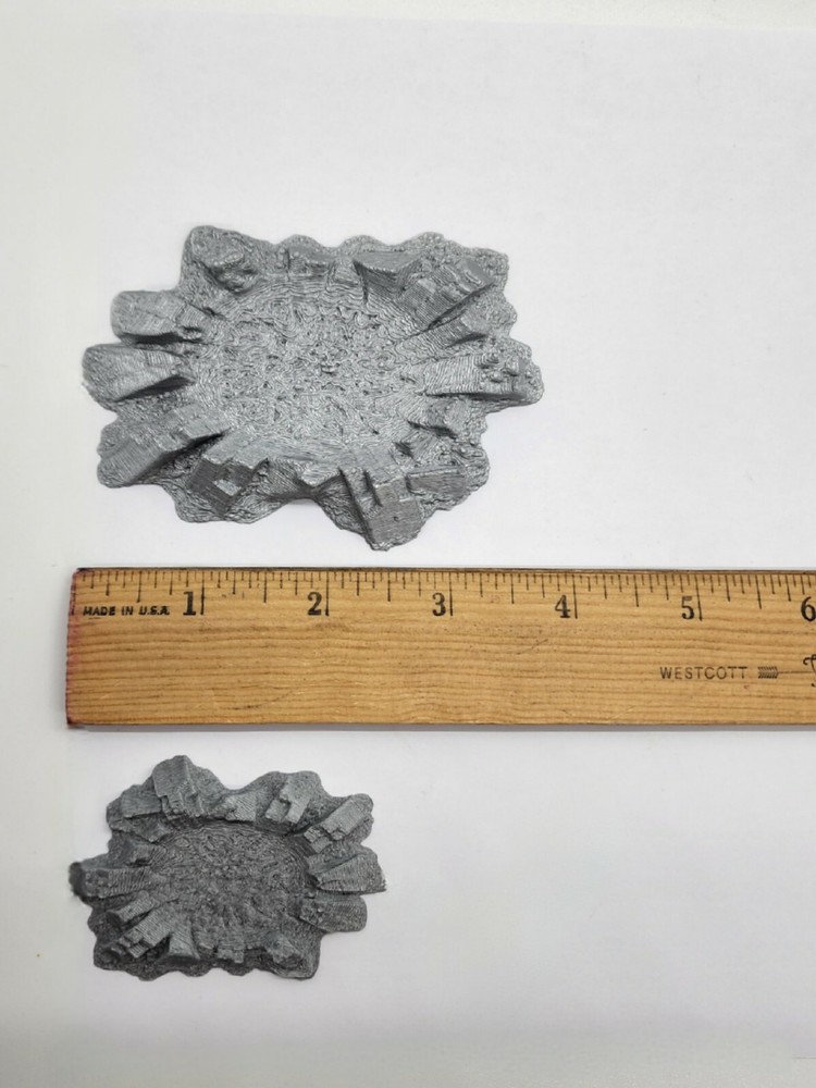 3D Printed Terrain Large Oval Battlefield Blast Craters Set for Tabletop Gaming