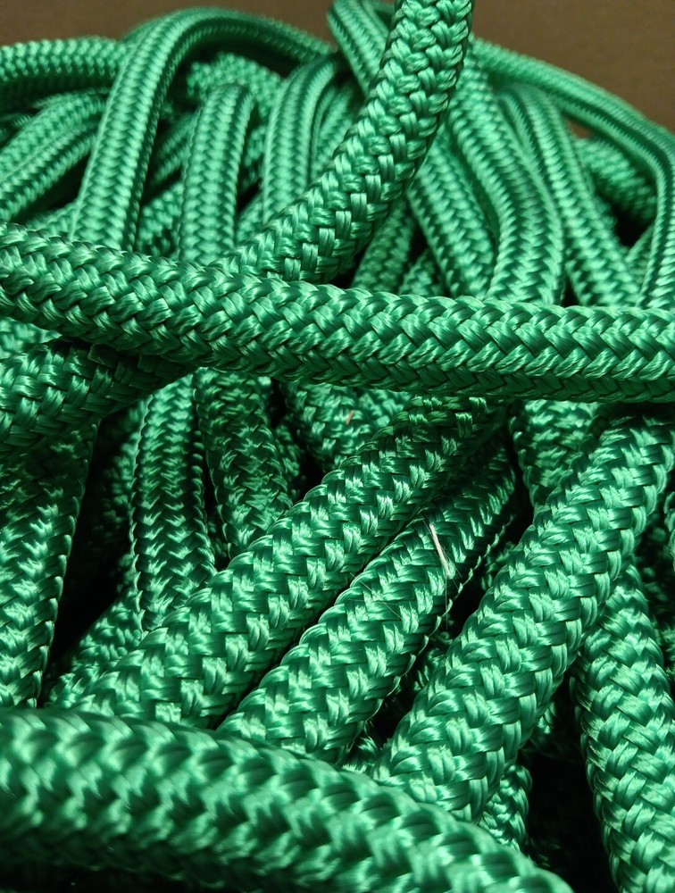 9/16 x 200 ft. Double Braid-Yacht Braid Polyester Rope. Bright Green