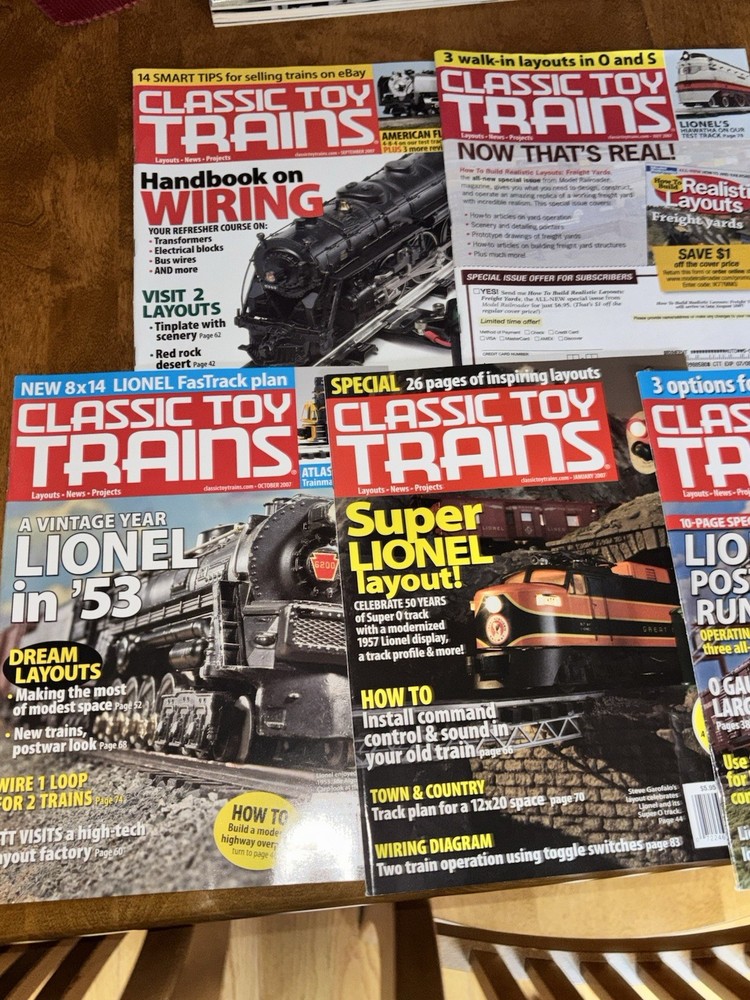 Classic Toy Trains 2007 5 Issues Railroad Railway Model Train