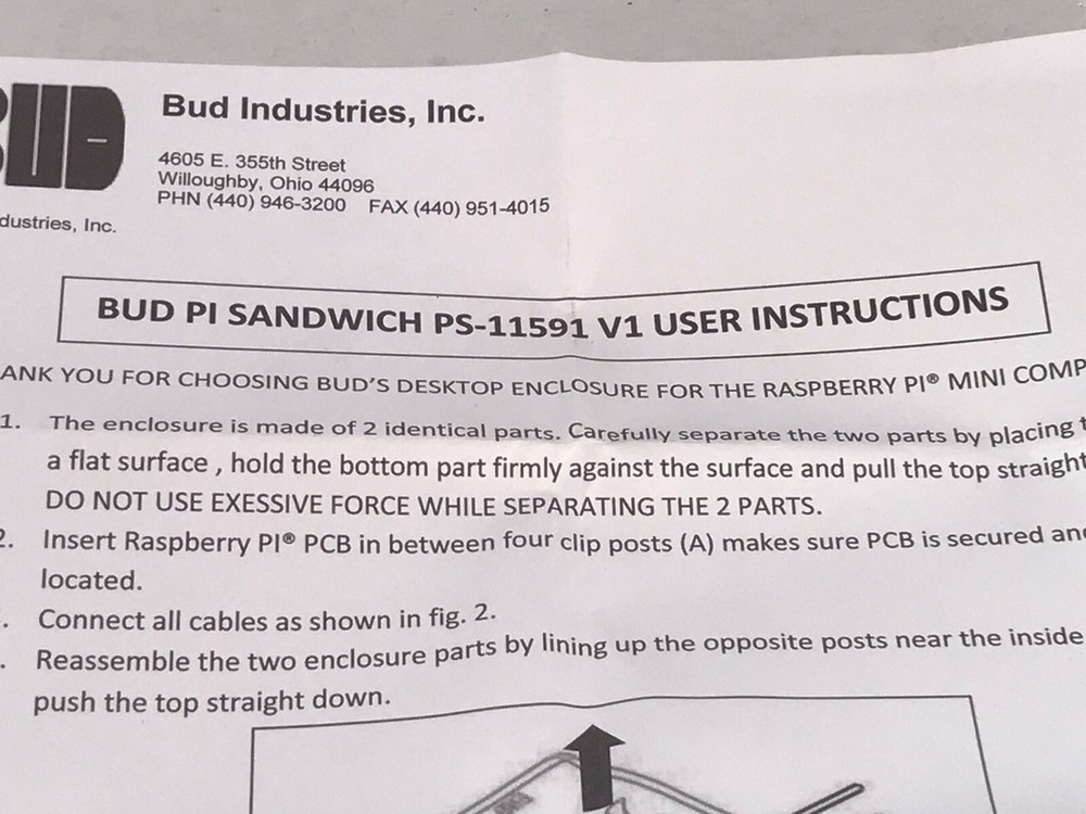 Retro - Way Cool! - Raspberry Pi Model V1 Plastic Enclosure Box Bud Industries