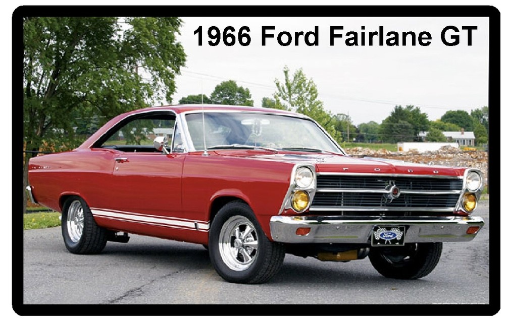 1966 Red Ford Fairlane GT Refrigerator Magnet