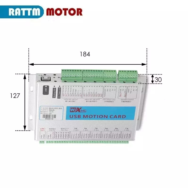 3 /4 /6 Axis USB Mach4 CNC Motion Controller Card Milling Machine Breakout Board