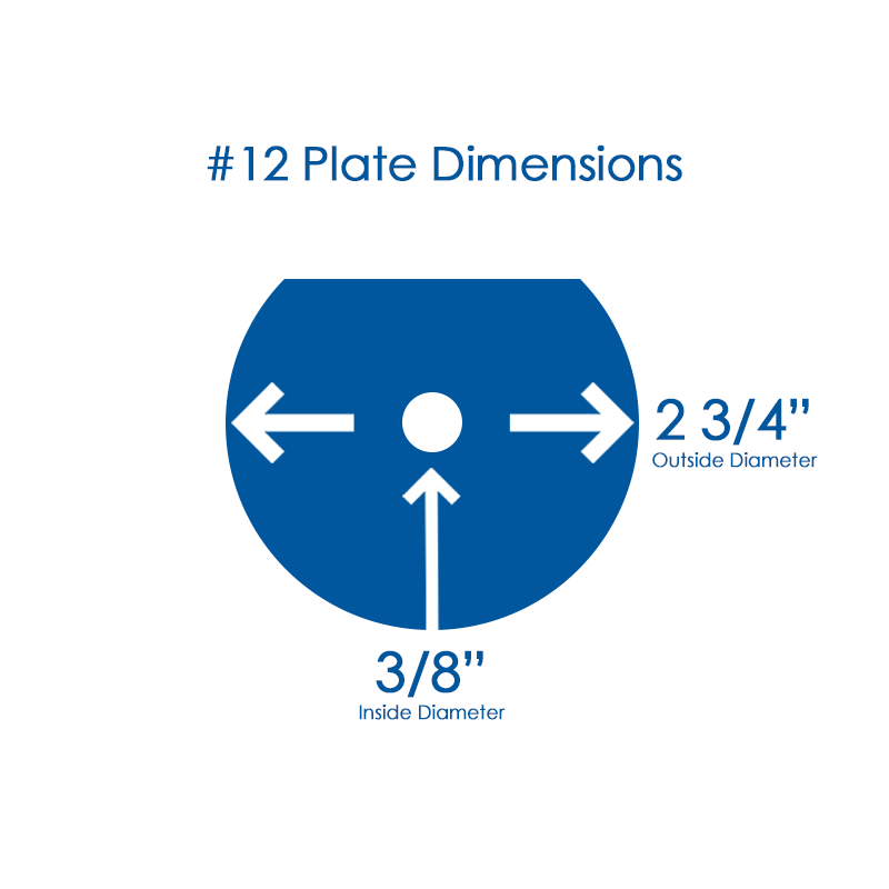 GRINDER PLATE #12 - 3/16 HOLE W/ 1 FLAT EDGE