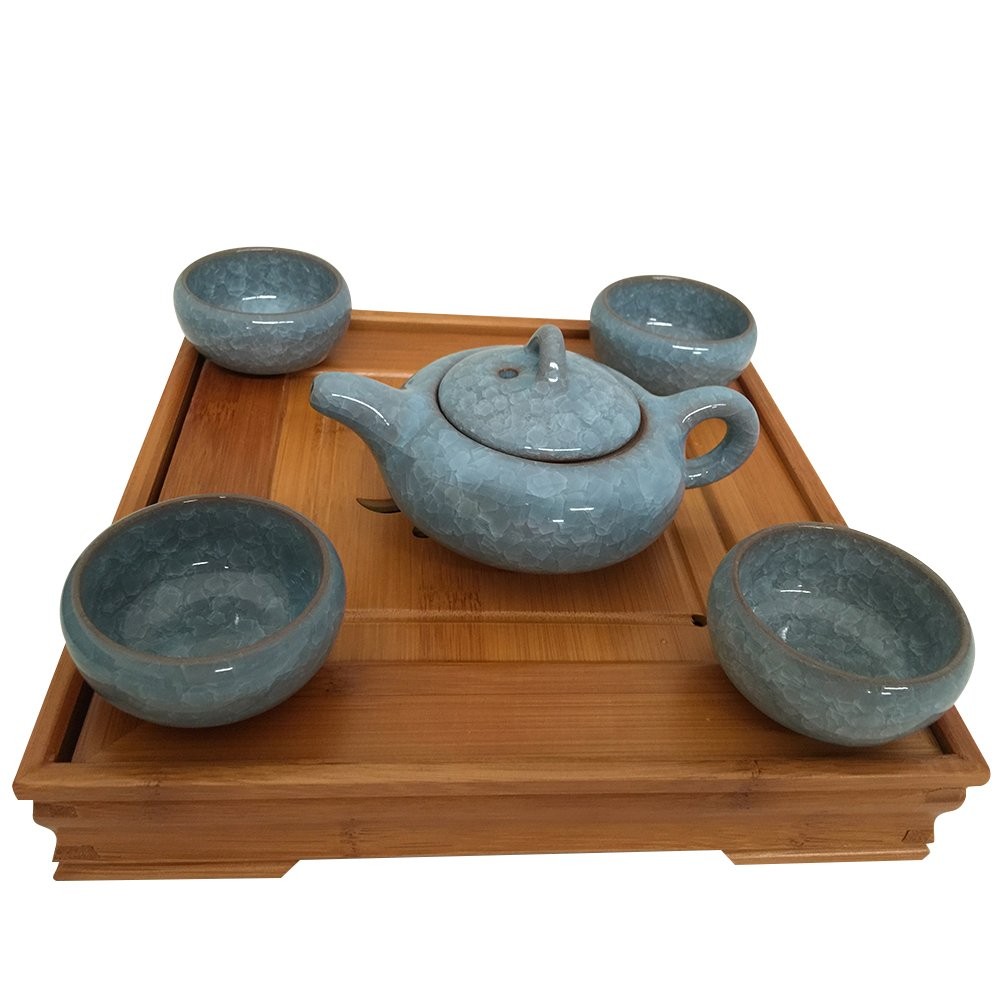 THY HOME Exquisite Glazed 5 PCS Ceramic Tea Set