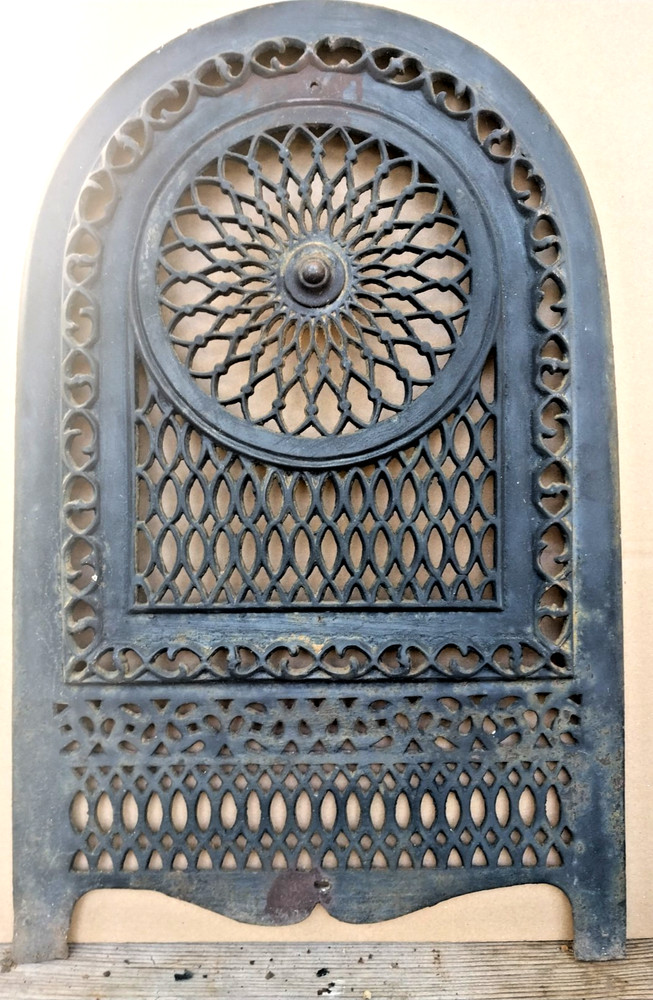 Victorian Cast Iron Grate Front Fireplace Arch Top Summer Front, Architectural#9