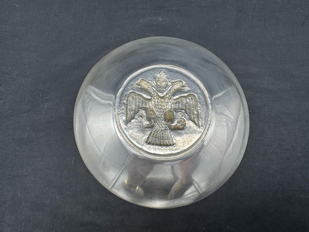 Vintage 830 Silver Eagle Double Head Eagle Plate, 127 grams, 6"