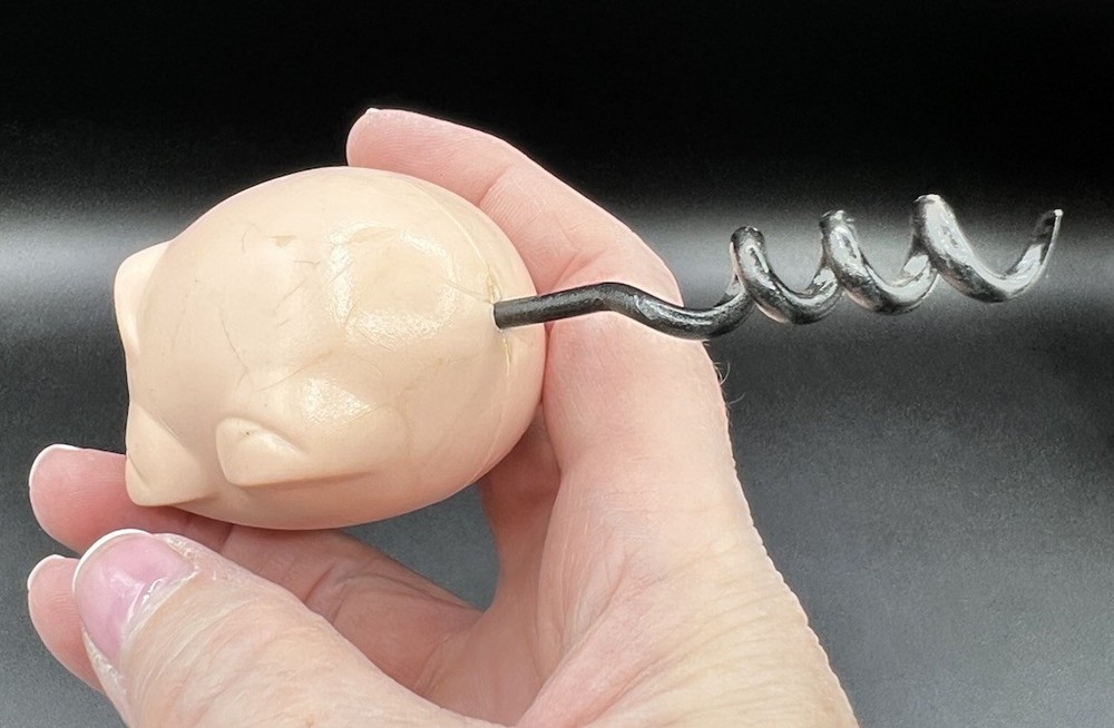 Vintage Hard Plastic Pig Cork Screw